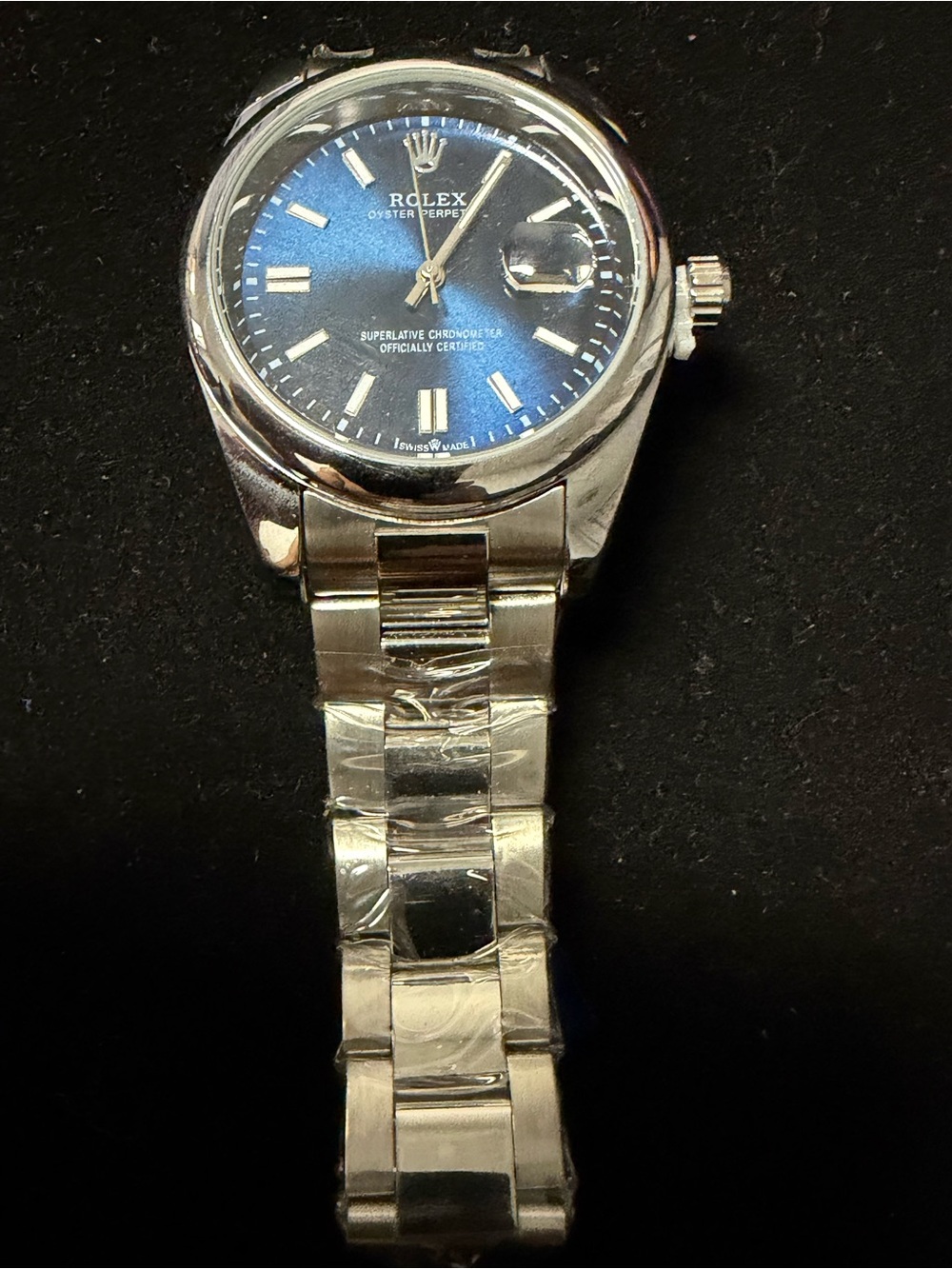 Oyster Perpetual Stainless Steel Watch - Blue Dial